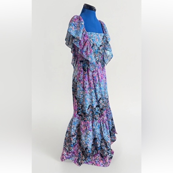 Anthropologie Clementina Eyelet Floral Boho Maxi Dress Women’s Size M - Picture 9 of 16